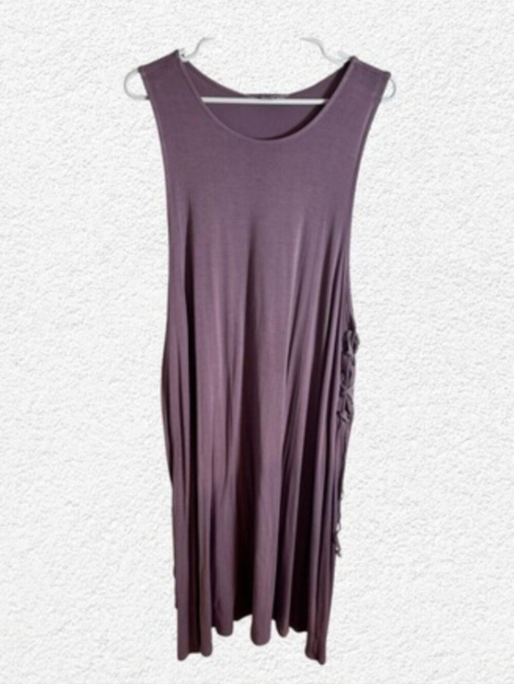 Soft Surroundings Sleeveless Midi Dress Lace Up Side